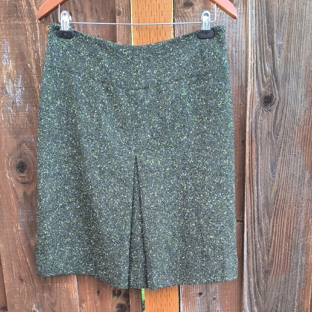 PER SE Tweed Wool Blend Silk Skirt Lined Size 12